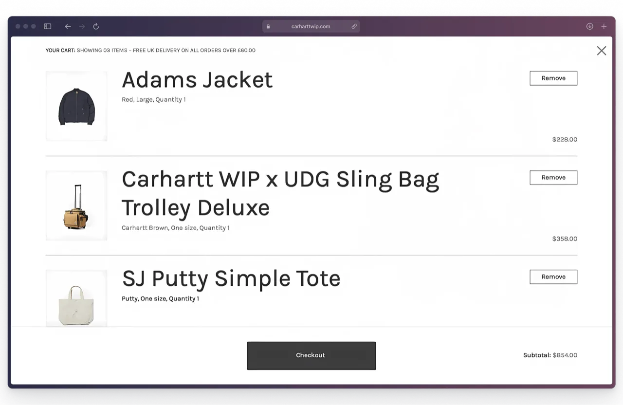 Carhartt WIP screenshot